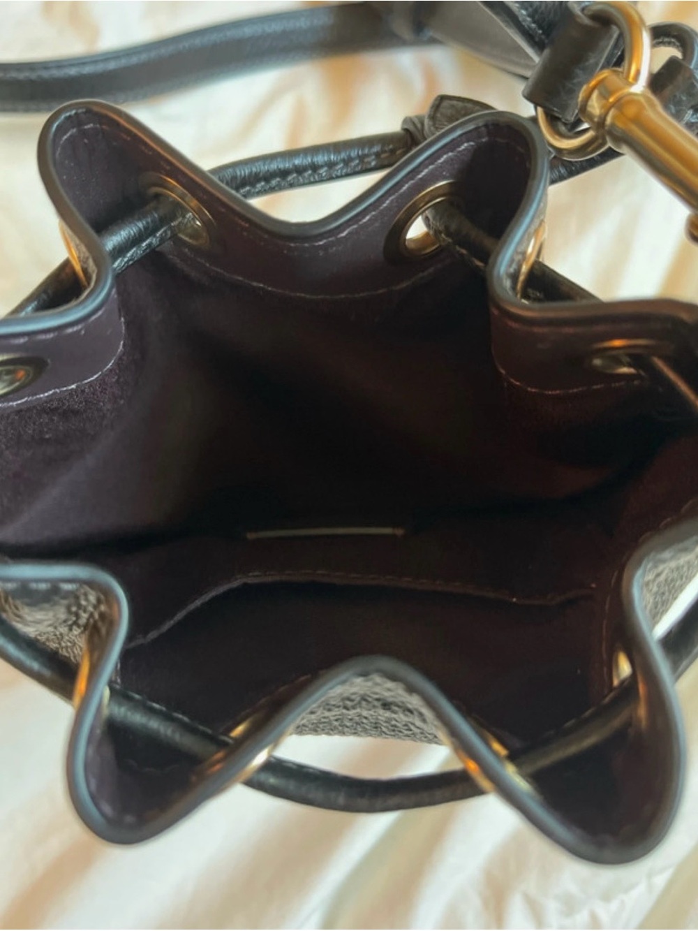 Black with gold accents Coach bag. - Picture 4 of 5